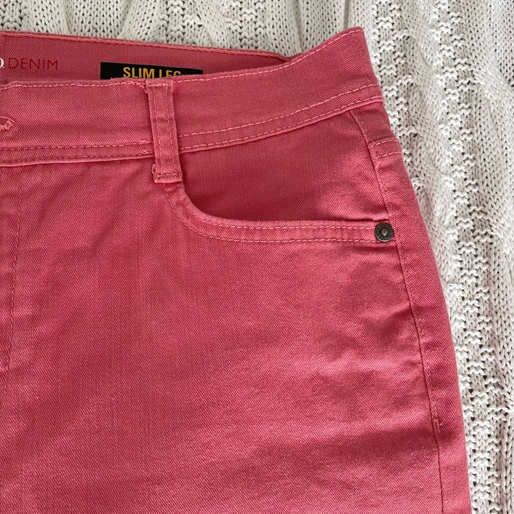 Style & Co Coral Pink High Rise Slim Leg Jeans Size 12P - Picture 4 of 11